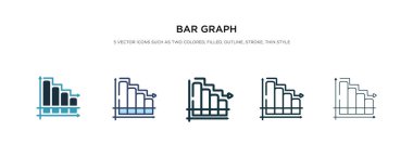 Farklı biçim vektör illüstrasyonunda bar grafik simgesi. iki renk