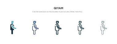 Farklı biçim vektör illüstrasyonunda qiyam simgesi. iki renkli a