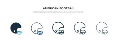 Amerikan futbolcu başlığı simgesi farklı stil vektörü i