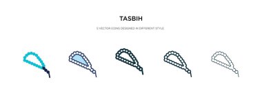 Tasbih simgesi farklı bir biçim vektör illüstrasyonunda. iki renkli 