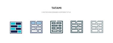 farklı stil vektör çiziminde tatami simgesi. iki renkli 