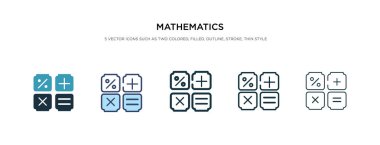Farklı stil vektör illüstrasyonunda matematik simgesi. iki kol