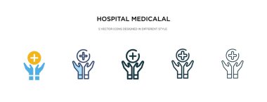 Çember simgesindeki bir haçın hastane medikal tablosu