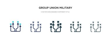grup birliği askeri strateji ikonu farklı biçim vektörü III