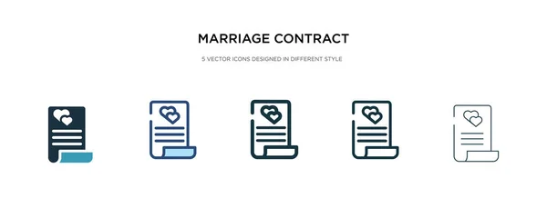 Huwelijk contract icoon in verschillende stijl vector illustratie. t — Stockvector