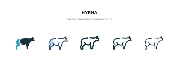 Hiena icono en la ilustración de vectores de estilo diferente. dos colores a — Vector de stock
