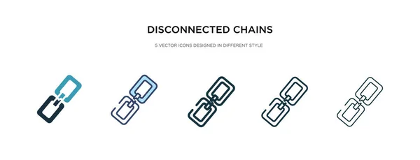 Icono de cadenas desconectadas en ilustración vectorial de estilo diferente . — Vector de stock