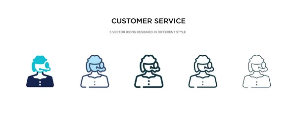 Icône de service à la clientèle dans l'illustration vectorielle de style différent. tw — Image vectorielle
