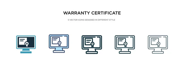 Warranty certificate icon in different style vector illustration — Stock Vector