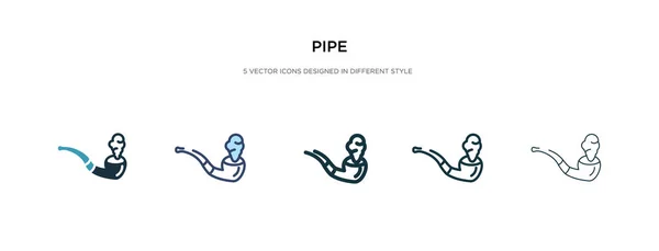 Icono de tubería en la ilustración de vectores de estilo diferente. dos de color un — Vector de stock