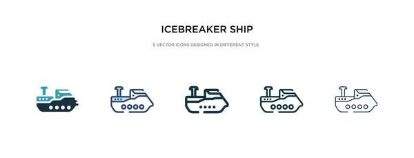 Icona della nave rompighiaccio in stile diverso illustrazione vettoriale. Due. — Vettoriale Stock