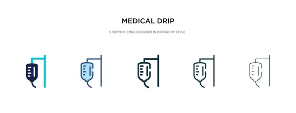 Icône de goutte à goutte médicale dans différentes illustrations vectorielles de style. deux co — Image vectorielle