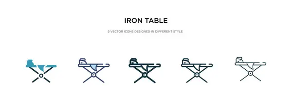 Icono de tabla de hierro en la ilustración de vectores de estilo diferente. dos colo — Vector de stock
