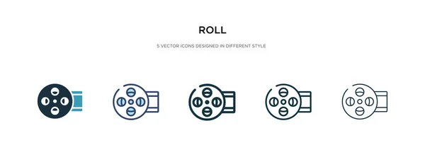 Rollo icono en la ilustración de vectores de estilo diferente. dos de color un — Vector de stock