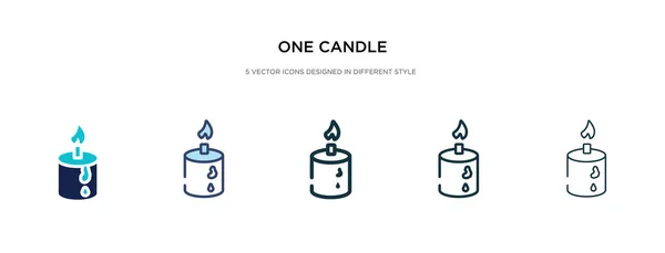 Un icono de vela en la ilustración de vectores de estilo diferente. dos colo — Vector de stock