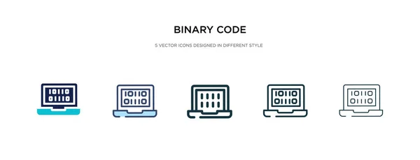 Binární ikona kódu v jiném stylu vektorové ilustrace. dva sloupce — Stockový vektor
