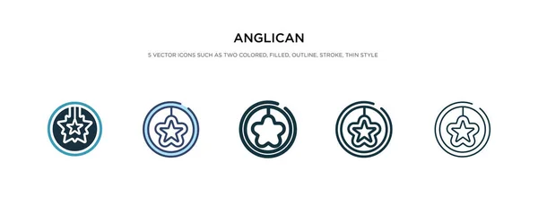 Icono anglicano en la ilustración de vectores de estilo diferente. dos colores — Vector de stock