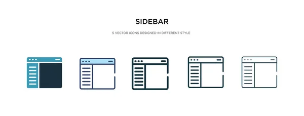 Icône de la barre latérale dans l'illustration vectorielle de style différent. deux couleurs — Image vectorielle