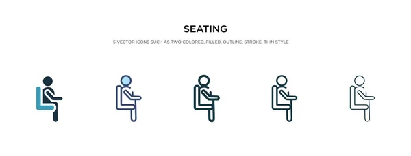 Icono de asiento en la ilustración de vectores de estilo diferente. dos colores — Vector de stock