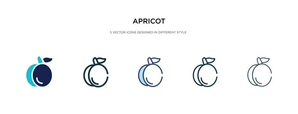 Icono de albaricoque en la ilustración de vectores de estilo diferente. dos colores — Vector de stock