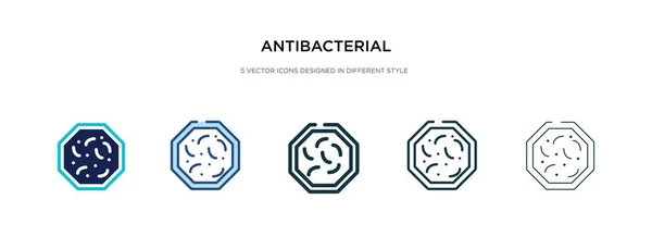 Icono antibacteriano en la ilustración de vectores de estilo diferente. dos c — Vector de stock