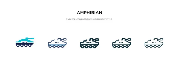 Icono de anfibio en la ilustración de vectores de estilo diferente. dos colores — Vector de stock
