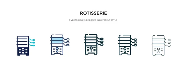 Icono de asador en la ilustración de vectores de estilo diferente. dos colo — Vector de stock