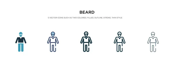 Icono de barba en la ilustración de vectores de estilo diferente. dos colores a — Vector de stock