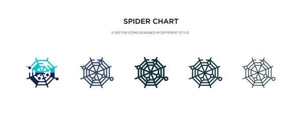 Значок диаграммы паука в различных векторных иллюстрациях стиля. два сопредседателя — стоковый вектор