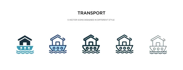 Icono de transporte en la ilustración de vectores de estilo diferente. dos colores — Vector de stock