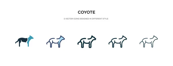 Icono de coyote en la ilustración de vectores de estilo diferente. dos colores — Vector de stock