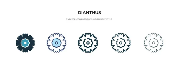 Иконка dianthus в различных векторных иллюстрациях стиля. два цвета — стоковый вектор