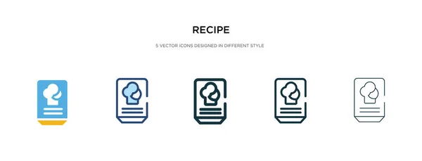 Icône de la recette dans l'illustration vectorielle de style différent. deux couleurs — Image vectorielle