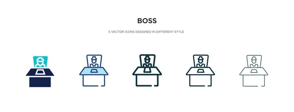 Иконка босса в другой векторной иллюстрации стиля. два цветных — стоковый вектор