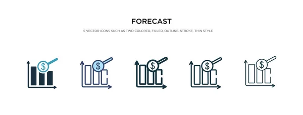 Icono de pronóstico en la ilustración de vectores de estilo diferente. dos colores — Vector de stock