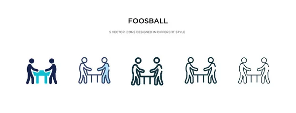 Tischfußball-Symbol in verschiedenen Stilvektorgrafiken. zweifarbig — Stockvektor