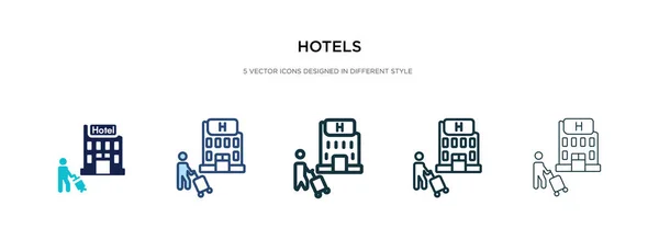 Hotels Symbol in verschiedenen Stil Vektor Illustration. zweifarbig — Stockvektor