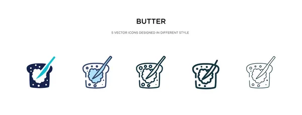 Butter-Symbol in verschiedenen Stilvektorillustrationen. zweifarbig — Stockvektor