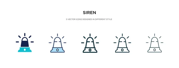 Icono de sirena en la ilustración de vectores de estilo diferente. dos colores a — Vector de stock