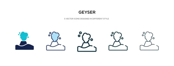 Icono de géiser en la ilustración de vectores de estilo diferente. dos colores — Vector de stock