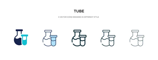 Icono de tubo en la ilustración de vectores de estilo diferente. dos de color un — Vector de stock