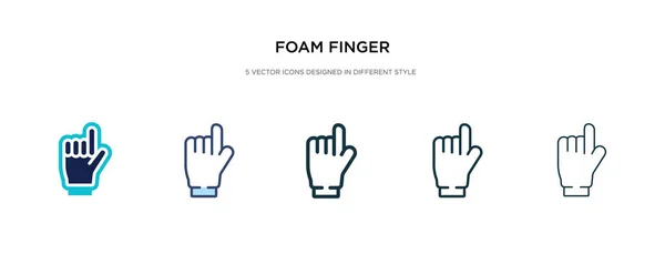 Icono de dedo de espuma en la ilustración de vectores de estilo diferente. dos col — Vector de stock