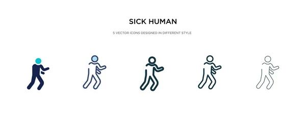 Ícone humano doente em ilustração vetor estilo diferente. dois colo —  Vetores de Stock