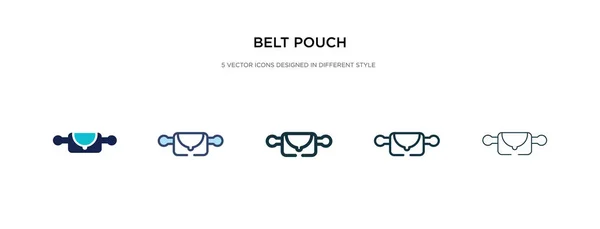 Icono de la bolsa de cinturón en la ilustración de vectores de estilo diferente. dos colo — Vector de stock