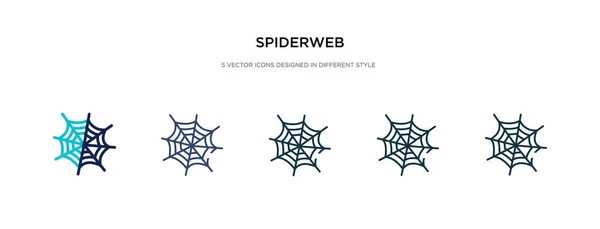 Farklı stil vektör illüstrasyonunda örümcek ağı simgesi. iki renk — Stok Vektör