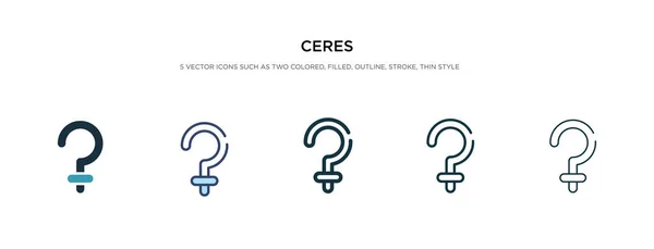 Ceres icono en la ilustración de vectores de estilo diferente. dos colores a — Vector de stock