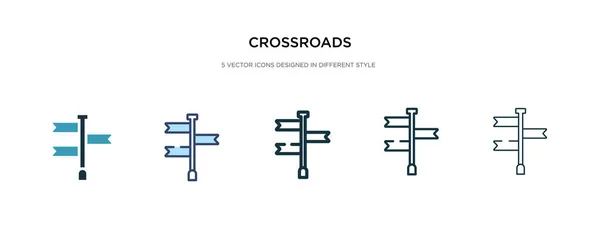 Icono de encrucijada en la ilustración de vectores de estilo diferente. dos colo — Vector de stock