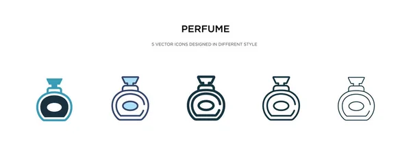 Icono de perfume en la ilustración de vectores de estilo diferente. dos colores — Vector de stock