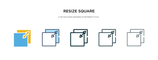 Redimensionner l'icône carrée dans une illustration vectorielle de style différent. deux c — Image vectorielle