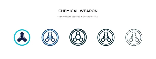 Symbol für chemische Waffen in verschiedenen Stilvektorgrafiken. zwei — Stockvektor